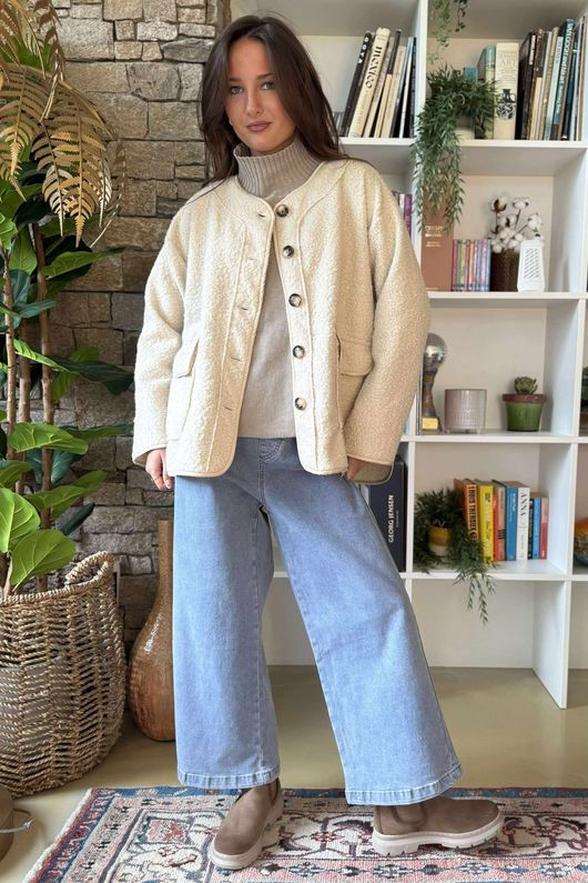 Wilbur Boucle Jacket Stone -/15=